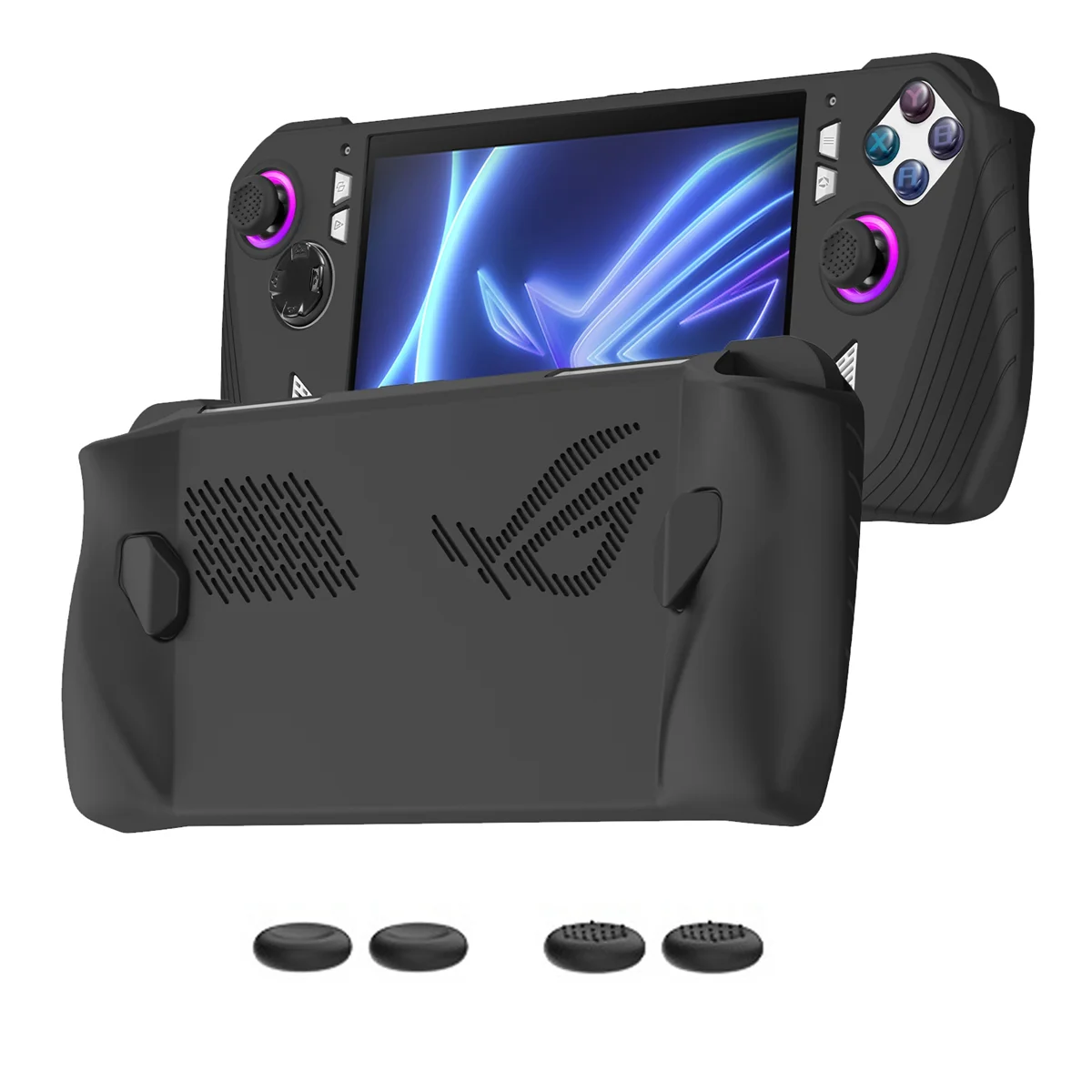 New Tech For Ally Custodia protettiva in silicone all-inclusive per console di gioco portatile Custodia protettiva antigoccia portatile, nera