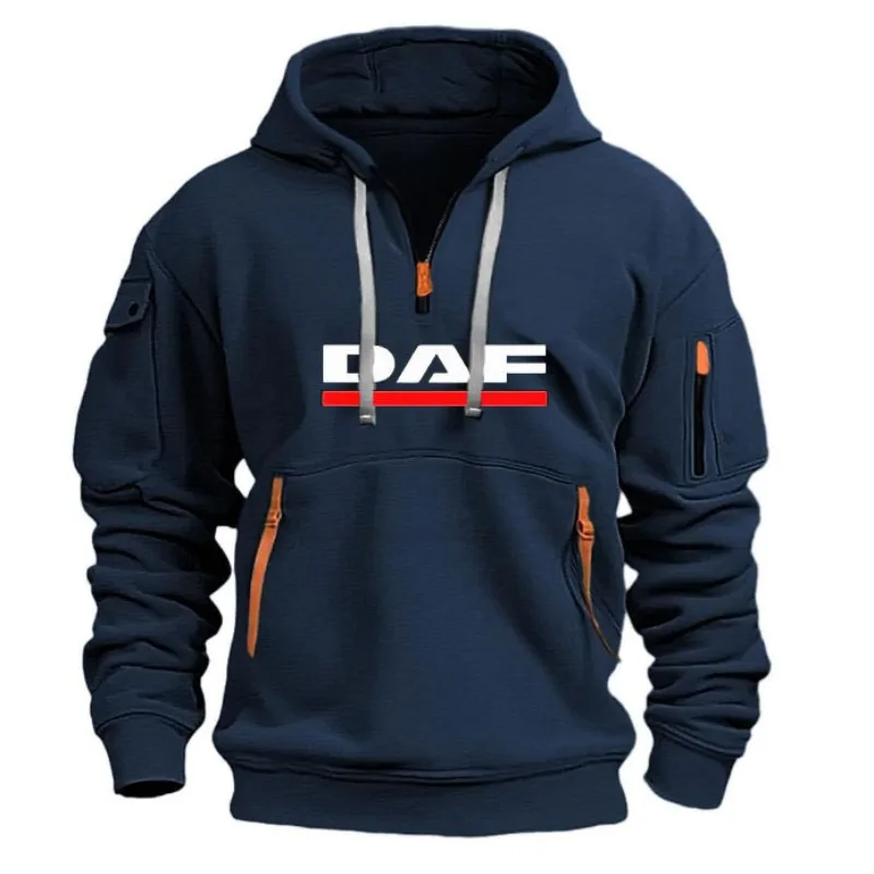 

Autumn and winter men's fashionable casual printed loose sports pullover, warm hooded large-sized fitness sweatshirt