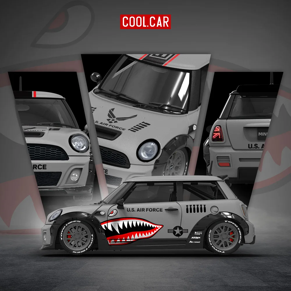

Pre-Sale CC 1/64 MINI COOPER Shark Mouth Container Set Realistic Alloy Car Model Alloy Collectible for Adult Hobbyist Displ