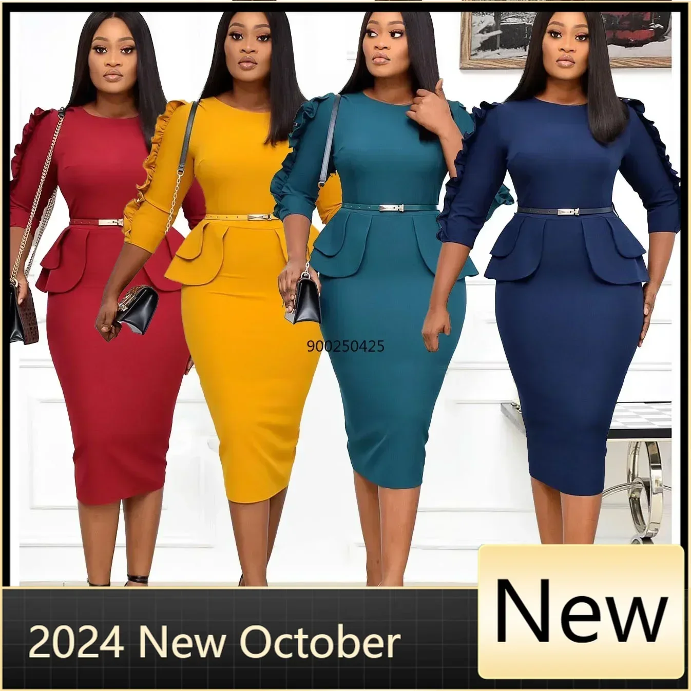 

Customized2025 Autumn Fashion Style African Women Solid Color Dress African Dresses for Women African Clothing