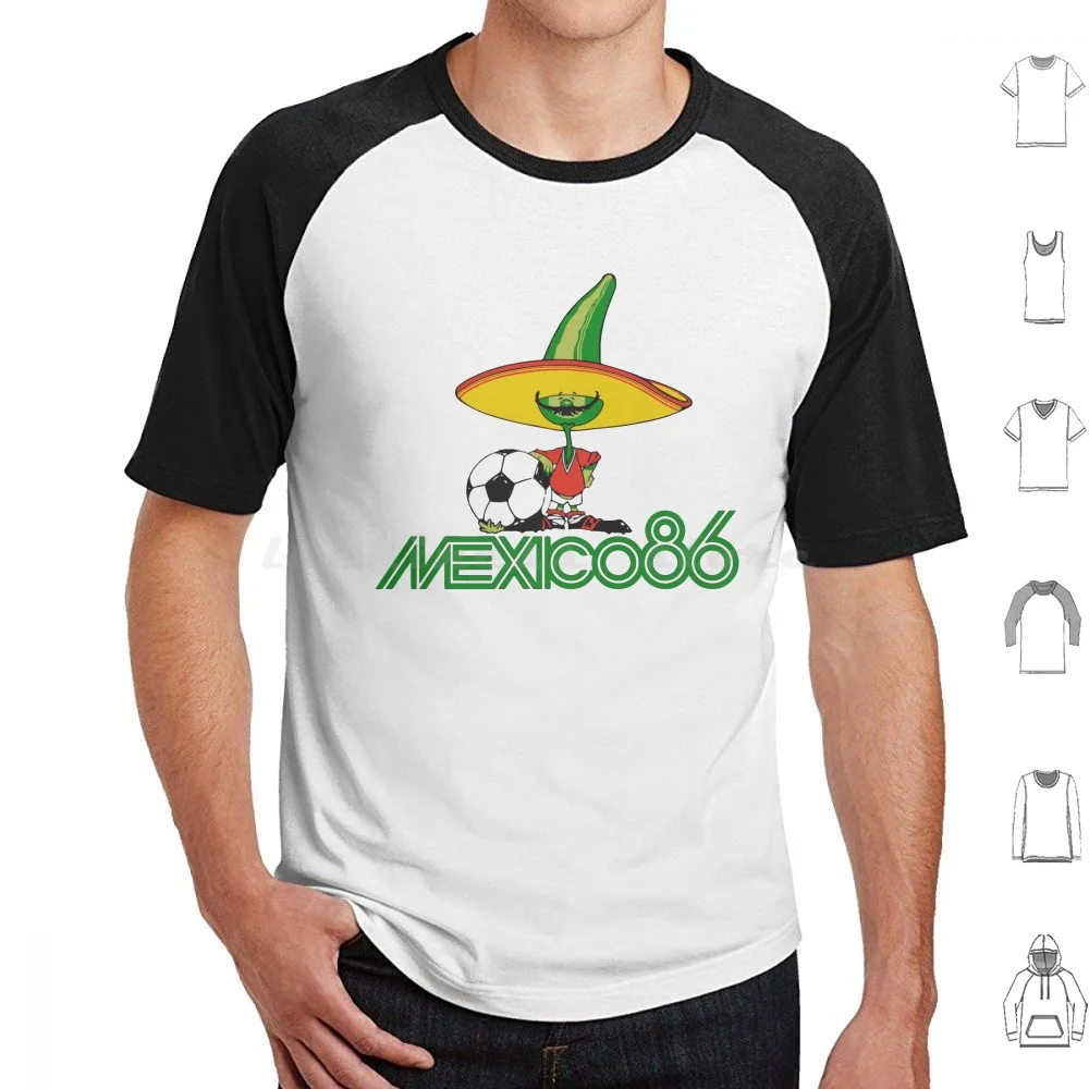 Camiseta con estampado de piqué de México 86, camiseta fresca de algodón 6Xl, fútbol de México 86, Retro, Clásica Argentina, Maradona