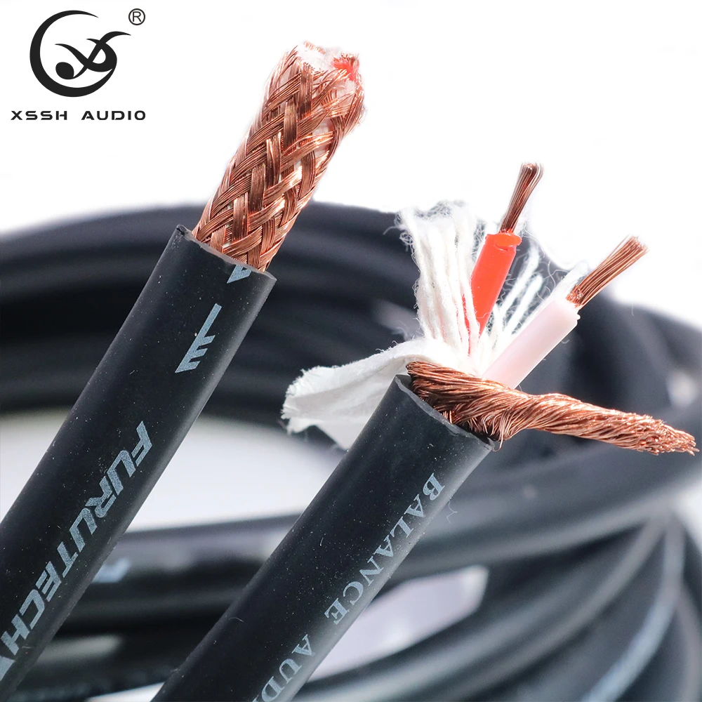 Signal Lines Hi-end HIFI XSSH DIY OEM ODM Power Amplifier 8mm ALPHA Series μ-P2.1 PCOCC Conductor Balance Audio Wire Cord Cables