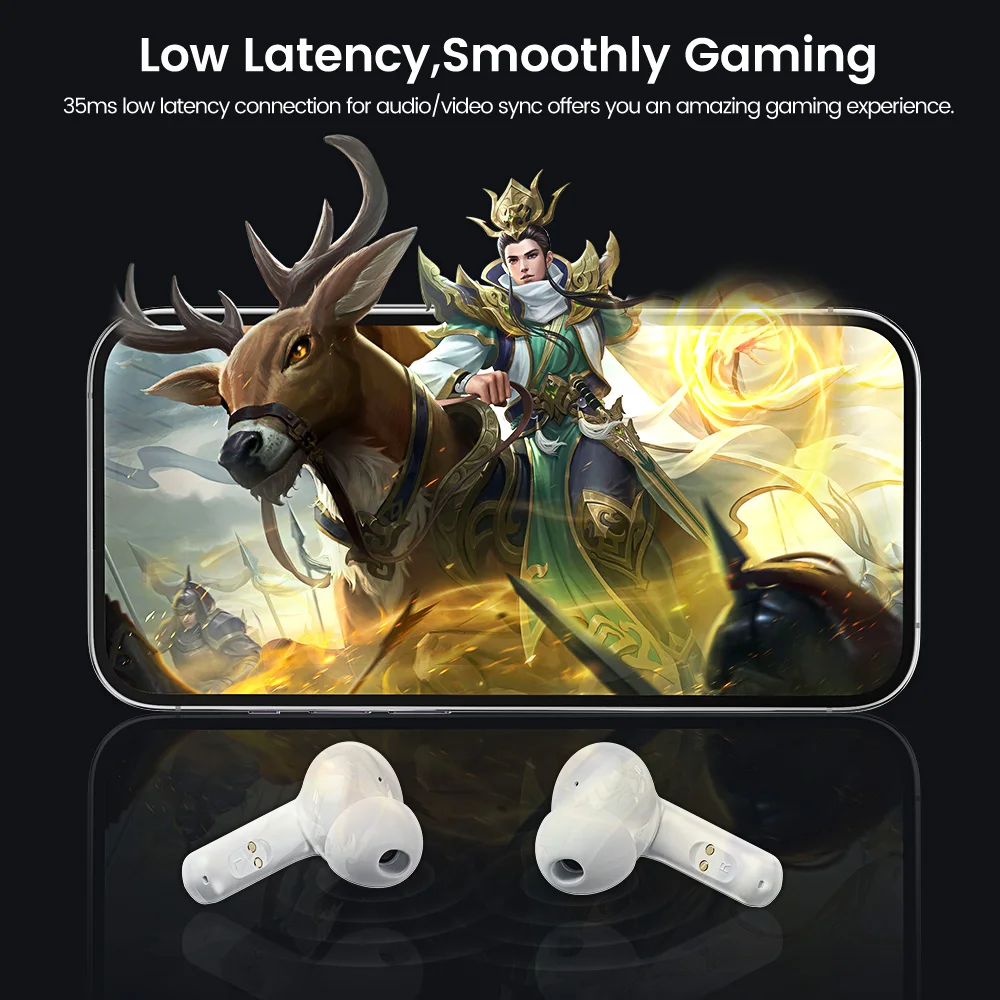 Toocki Gaming Wireless Earphones Bluetooth 5.3 Sport Headset TWS In-Ear Low Latency Waterproof Earbud With Microphone For iPhone