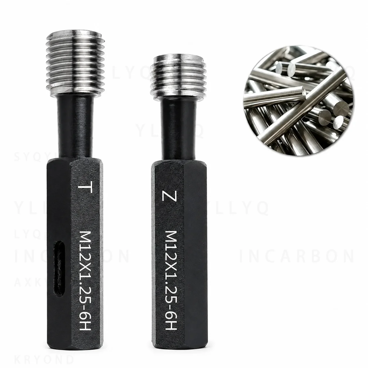 M68-M76 6H Metric Fine Thread Plug Gauge GO/NO GO Precision Internal Screw Thread Gauge Measuring Tool