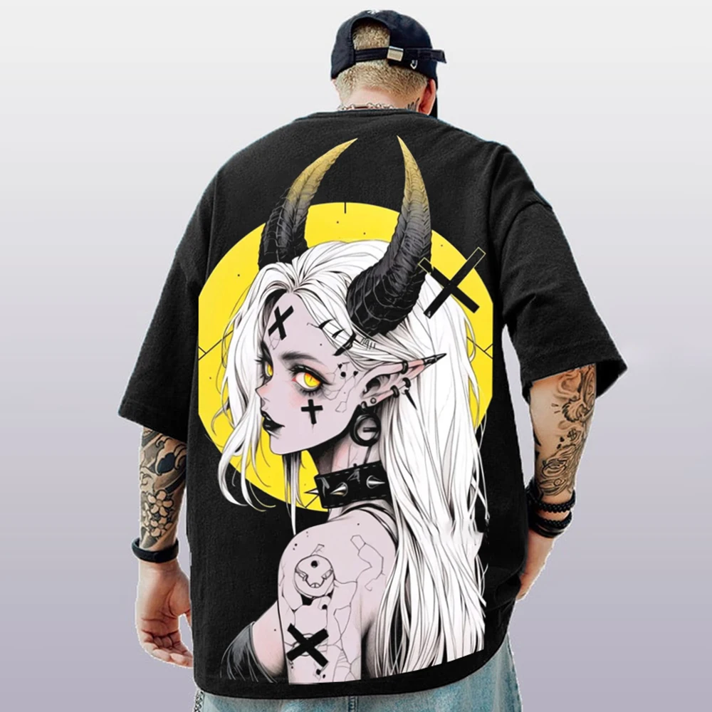 3d Anime Character Print Men\'s T-Shirt 2024 New Oversized Short Sleeve T-Shirt For Men Street Hip-Hop Tee Top Quick Dry T Shirts