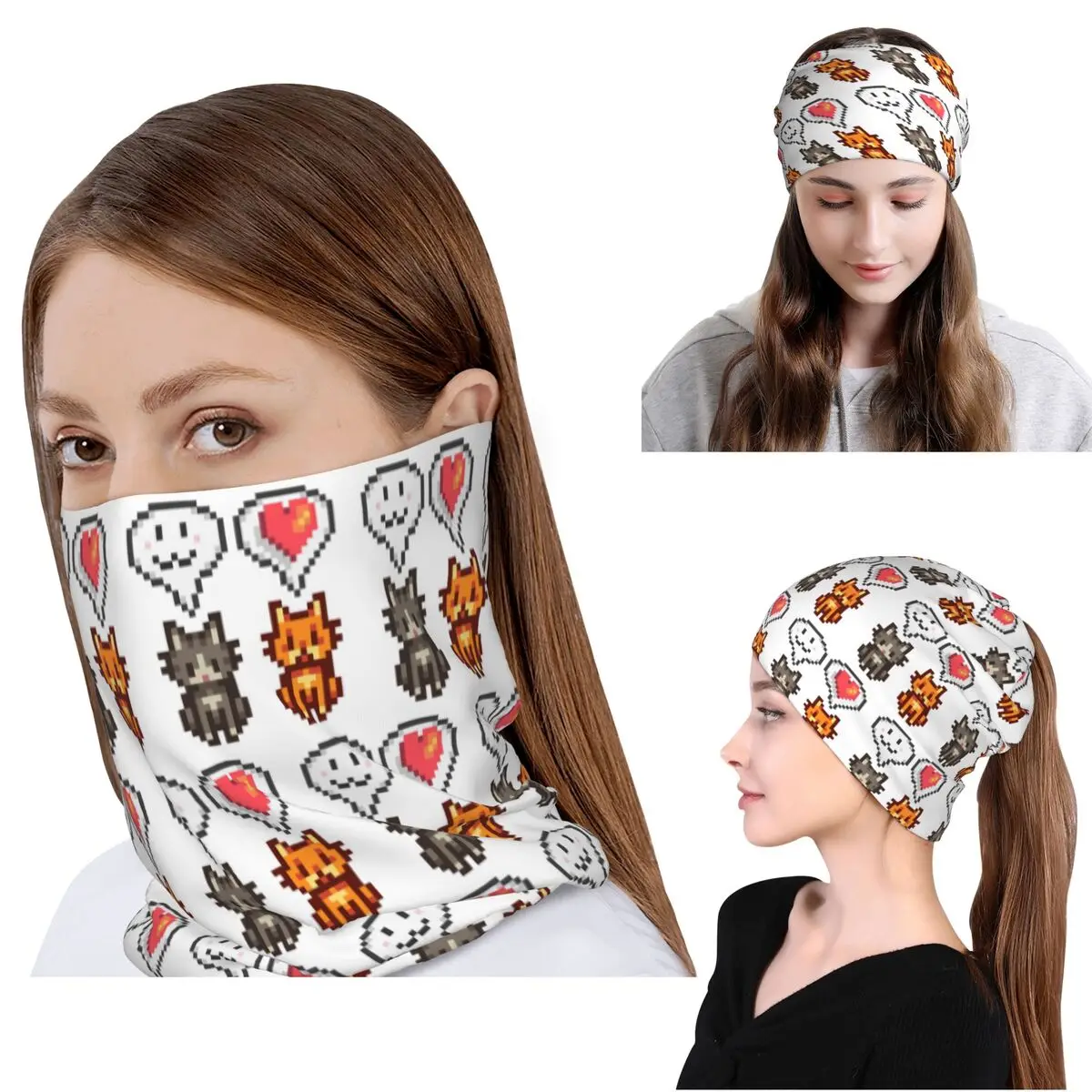 Stardew Valley Video Gamer Bandana Neck Cover Mask Scarf Multifunction Headwear Beanies Hat Unisex Adult Winter