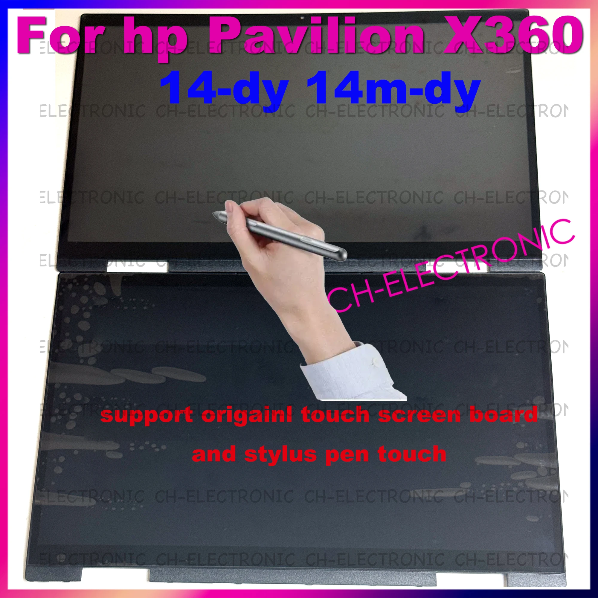 

14 dy For HP Pavilion X360 14-DY 14M-DY LCD Touch Screen Replacement Assembly With Frame FHD Display L76245-J91