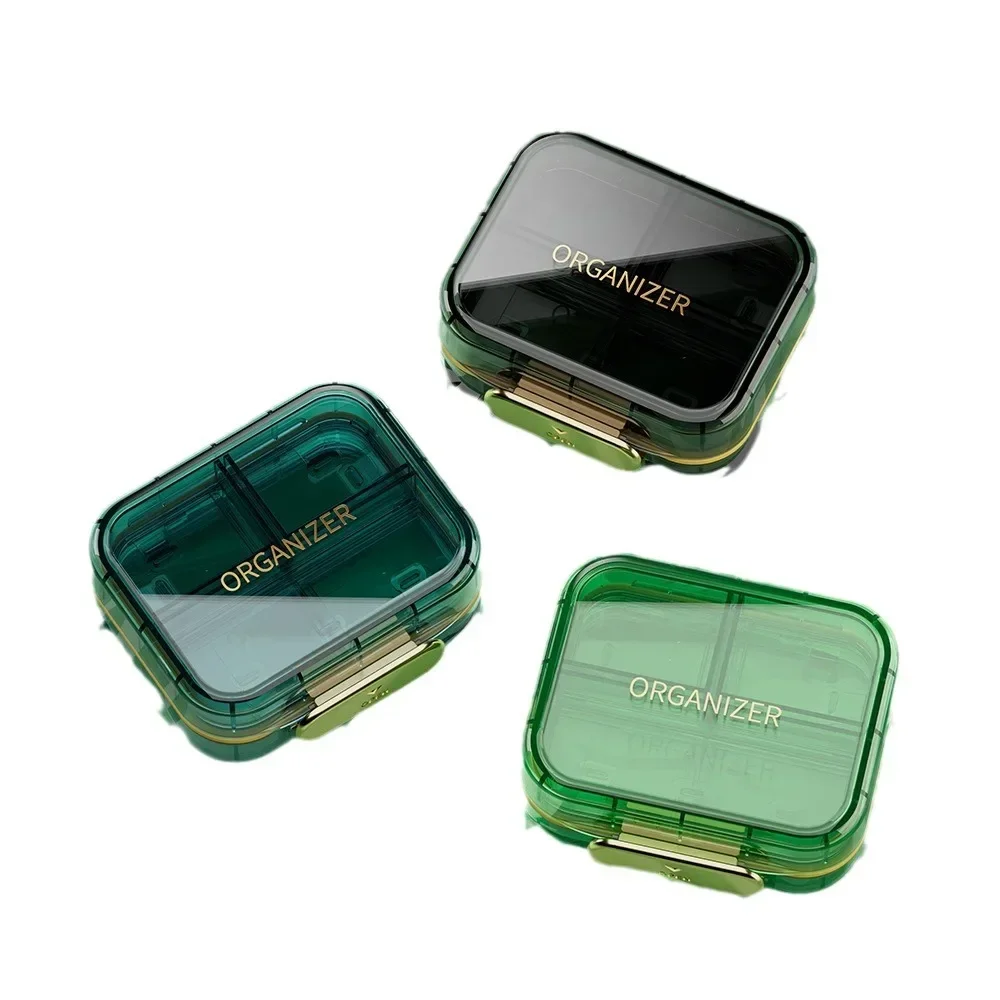 4 شبكات عبر طباعة حبة صندوق صندوق دواء في الهواء الطلق المنزل حبة حالة المحمولة البسيطة البلاستيك حبوب منع الحمل تخزين جيب شفاف جديد