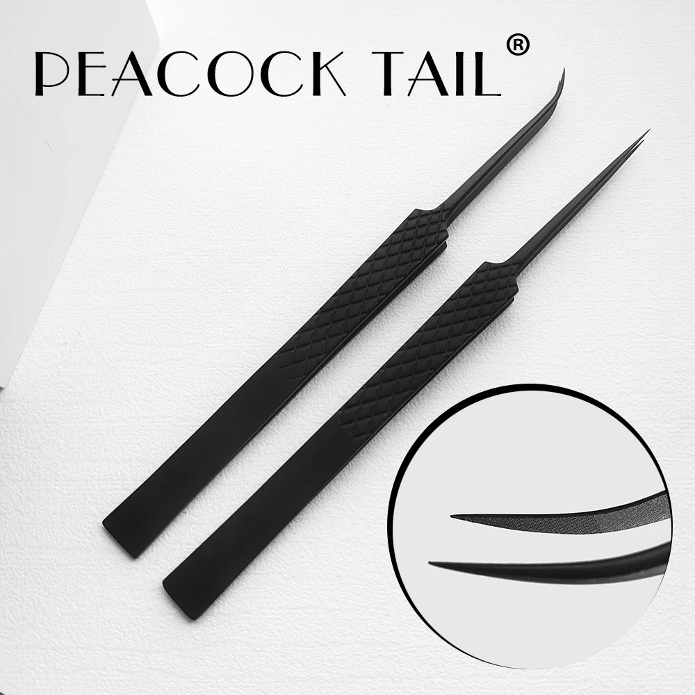 Matzwarte pincet Fiber Tip Geavanceerd gevoel pincet maakt ventilator 3D 4D 5D 6D wimpers perfecte sluiting tarief 99,9%