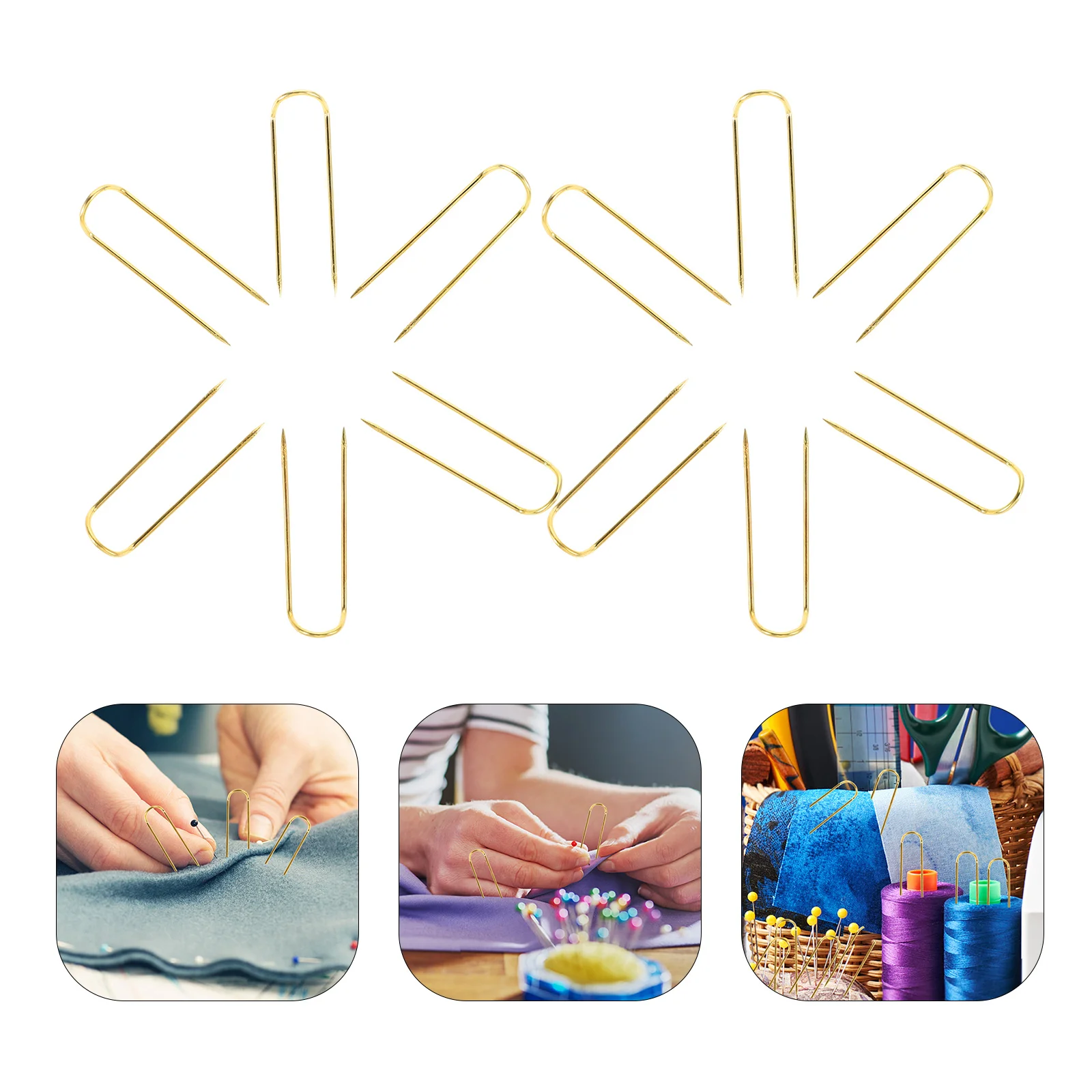 

100Pcs Curved U Shaped Pins for Sewing Projects Durable Metal Material Curved Needle Head Easy Threading Long Term Usage