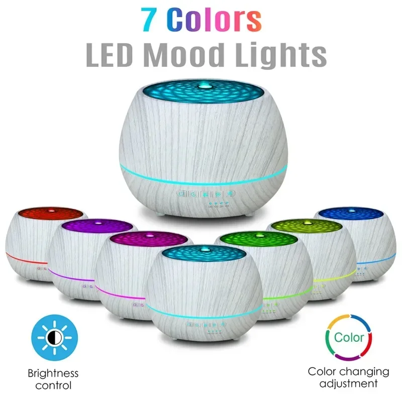 Tuya Wifi Smart 500ml Cool Mist Luftbe feuchter Luft Aroma Diffusor ätherisches Öl Bluetooth 7 Farben Lichter Timer Home Office