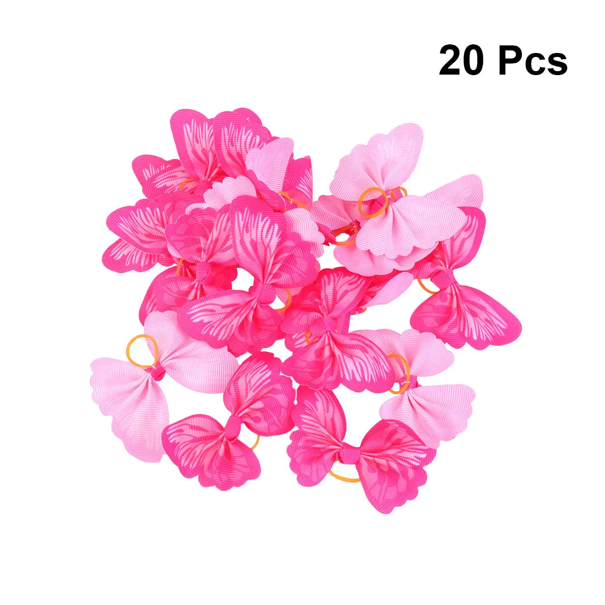 

20 Pcs Butterfly Accessories Set Elastic Pet Headdress Dog Hair Rope Holder Rubber Band Long Hair Pets Pet Supplies
