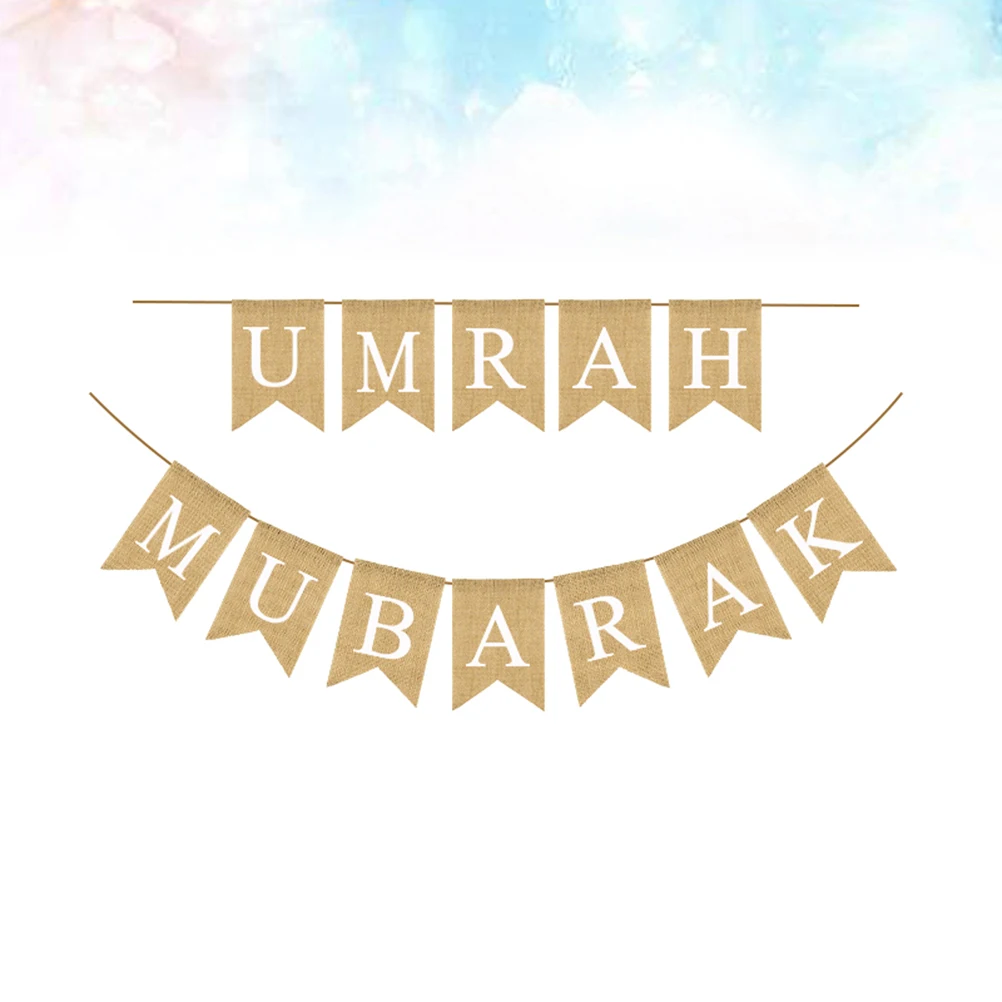 

Ramadan Party Banner Linen Swallowtail Bunting Premium Festival Decoration Ramadan Garland Reusable Background Layout