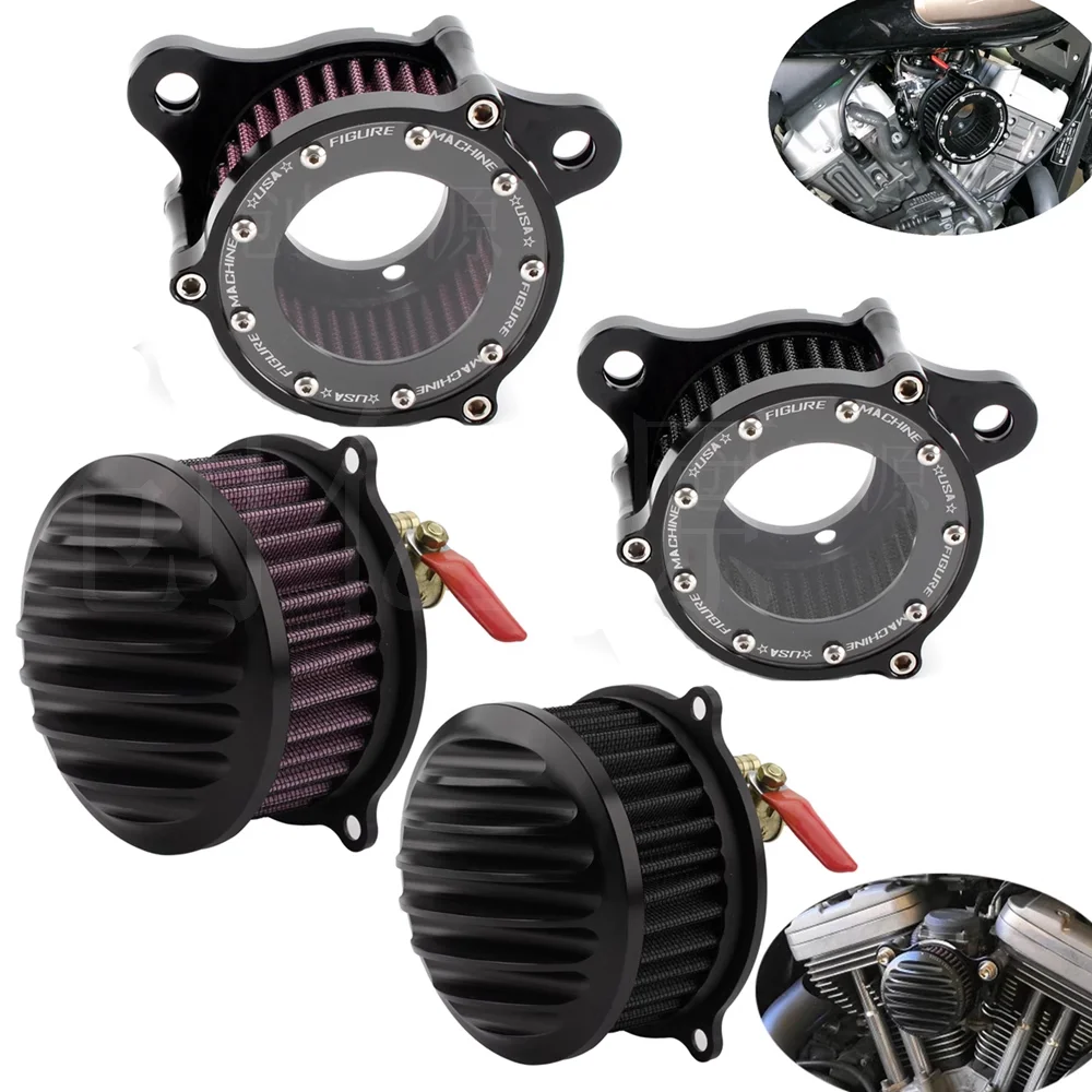 

Motorcycle Air Filter Air Cleaner Intake Systems For HYOSUNG 300cc GV300 GV 300 Bobber for Benda 450 Napoleon 450 Aluminum Black