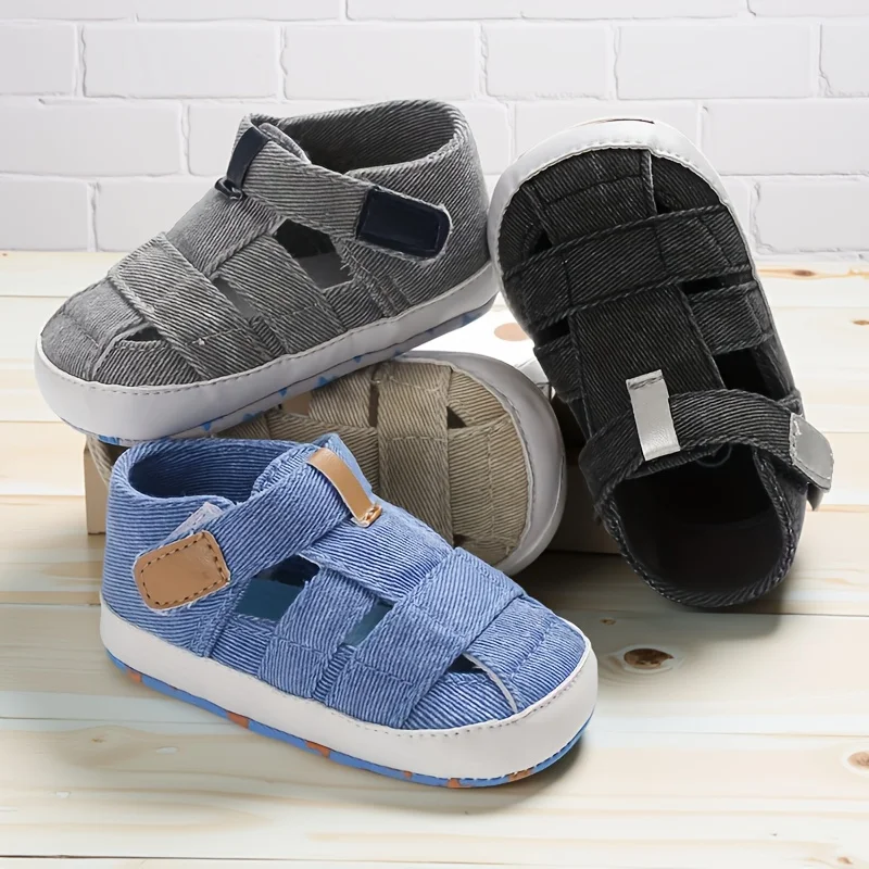 Summer Hot Selling Canvas Shoes For 0-1 Year Old Indoor Walking Shoes Hollow Breathable Soft Soled Sandals Baby Shoes