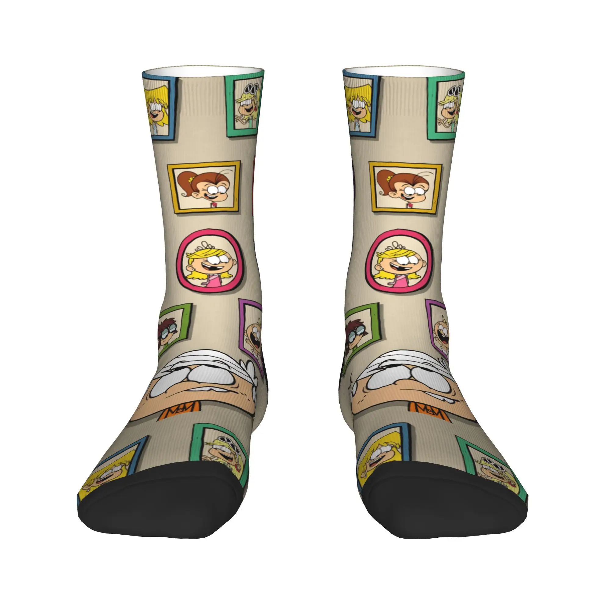 ถุงเท้าลายการ์ตูนสำหรainfamilys L-Loud Houses ถุงเท้าแฟชั่นสำหรับฤดูใบไม้ร่วง ถุงเท้าคู่กันลื่น ถุงเท้าวิ่งแบบนุ่มปานกลาง