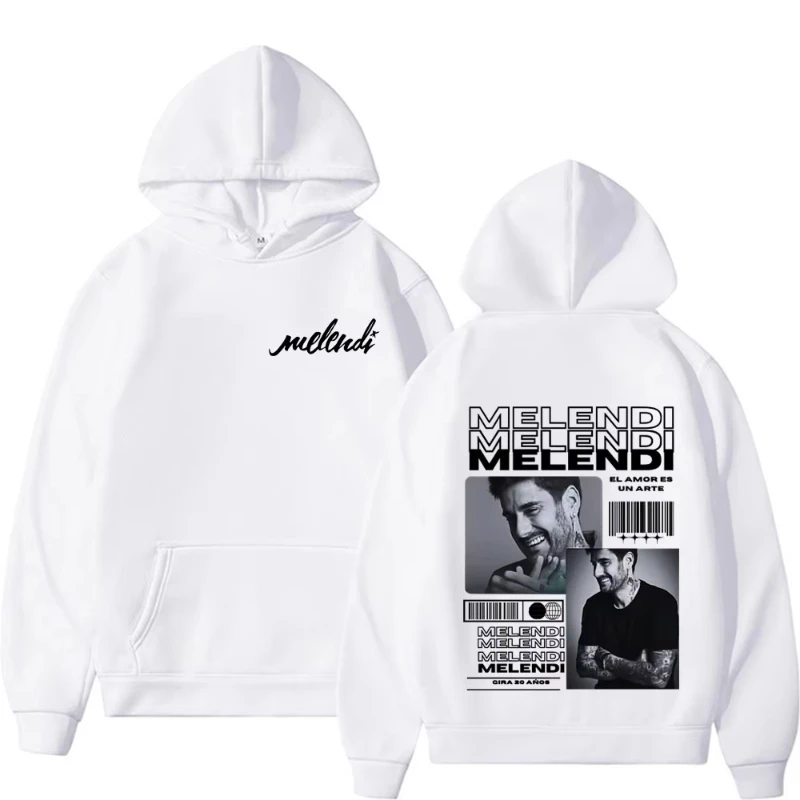 Rapper Melendi Tour New Album Graphic Hoodie Men Women Fashion Vintage Pop Music Sweatshirts Male Hip Hop Loose Pullover Hoodies