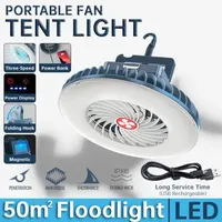 3 in 1 LED Tent Fan Lamp Multifunctional USB Rechargeable Camping Lamp Outdoors Portable Fishing Hiking Magnetic Ceiling Light