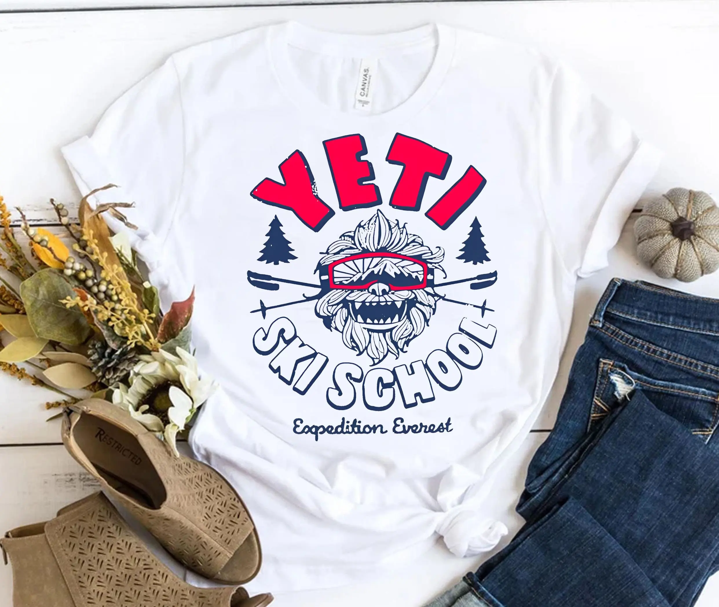 قميص مدرسة ديزني إكسبيديشن إيفرست يتي للتزلج |   تي شيرت ريترو أنيمال كينغدوم ديزني |   ديزني لاند مطابقة المحملة