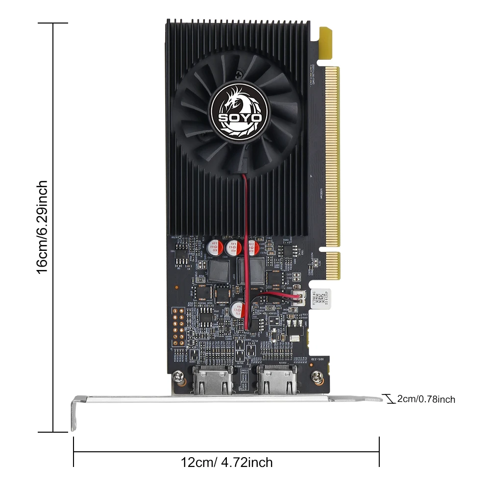 SOYO R7 350 4G GDDR3 video card board half-height card graphics card HDMI*2 PCIE3.0x16 PC Game ECC Desktop Office 28nm 128Bit