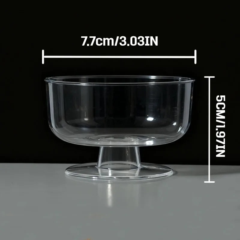 10/20 قطعة كوب تقديم الحلوى البلاستيكي الشفاف كأس الحلوى المستديرة موس كوب الآيس كريم أكواب بودنغ الفاكهة أكواب حاوية واضحة للحفلات