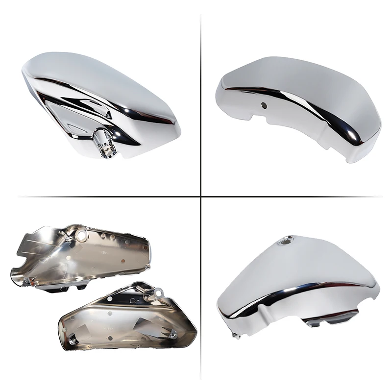 Chrome Motorcycle Side Battery Covers Fairing Guard Protector Parts For Suzuki Boulevard Voluisa C50 VL400 VL800 VL 2005-2017