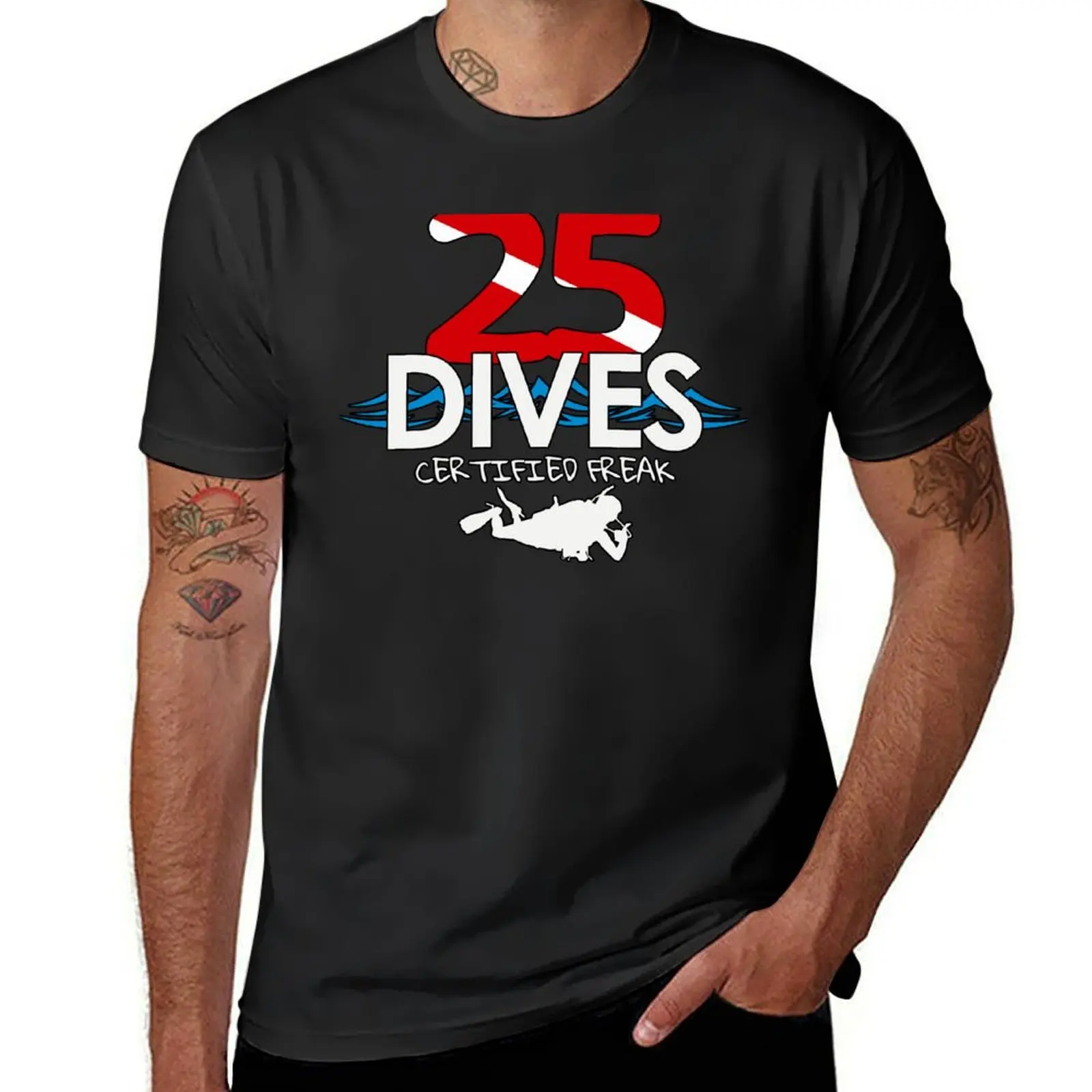 25 Dives Completed - scuba diver progress bar - certified freak T-Shirt vintage clothes plain Short sleeve tee men