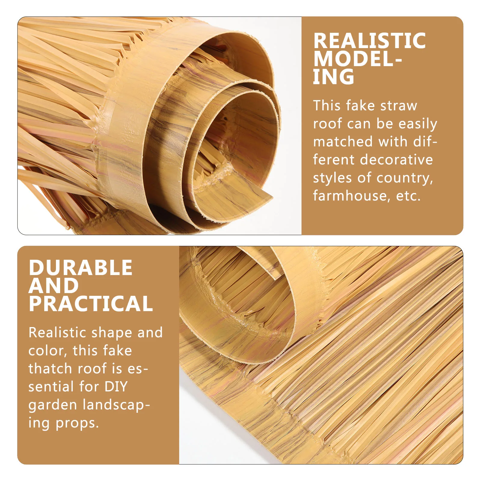 

Simulated Thatch Roof Artificial Straw Roofing Realistic Modeling Fine Workmanship DIY Garden Landscaping Decor Lifelike Thatch