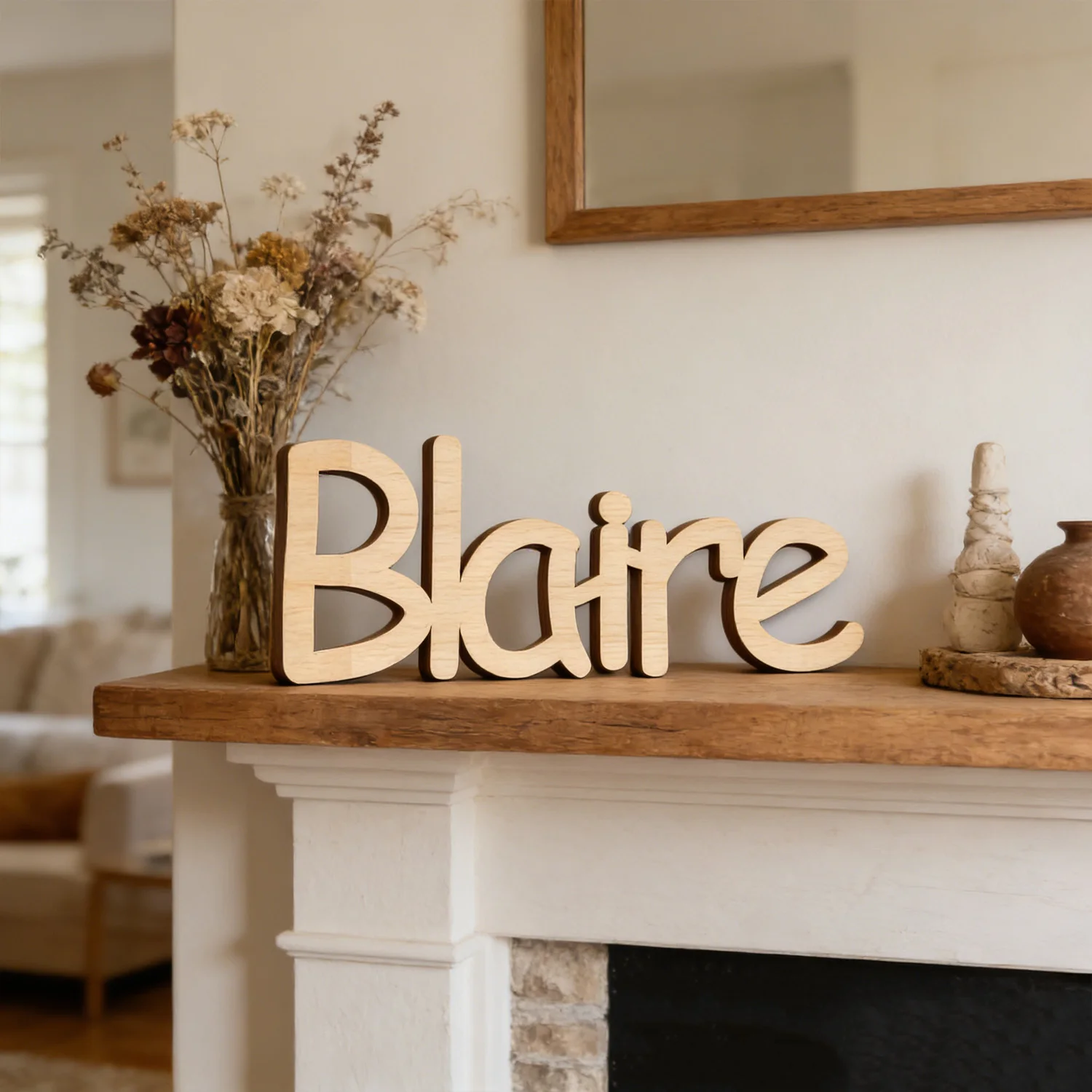1pc Customized wooden name sign, Custom content, Wall name decoration label
