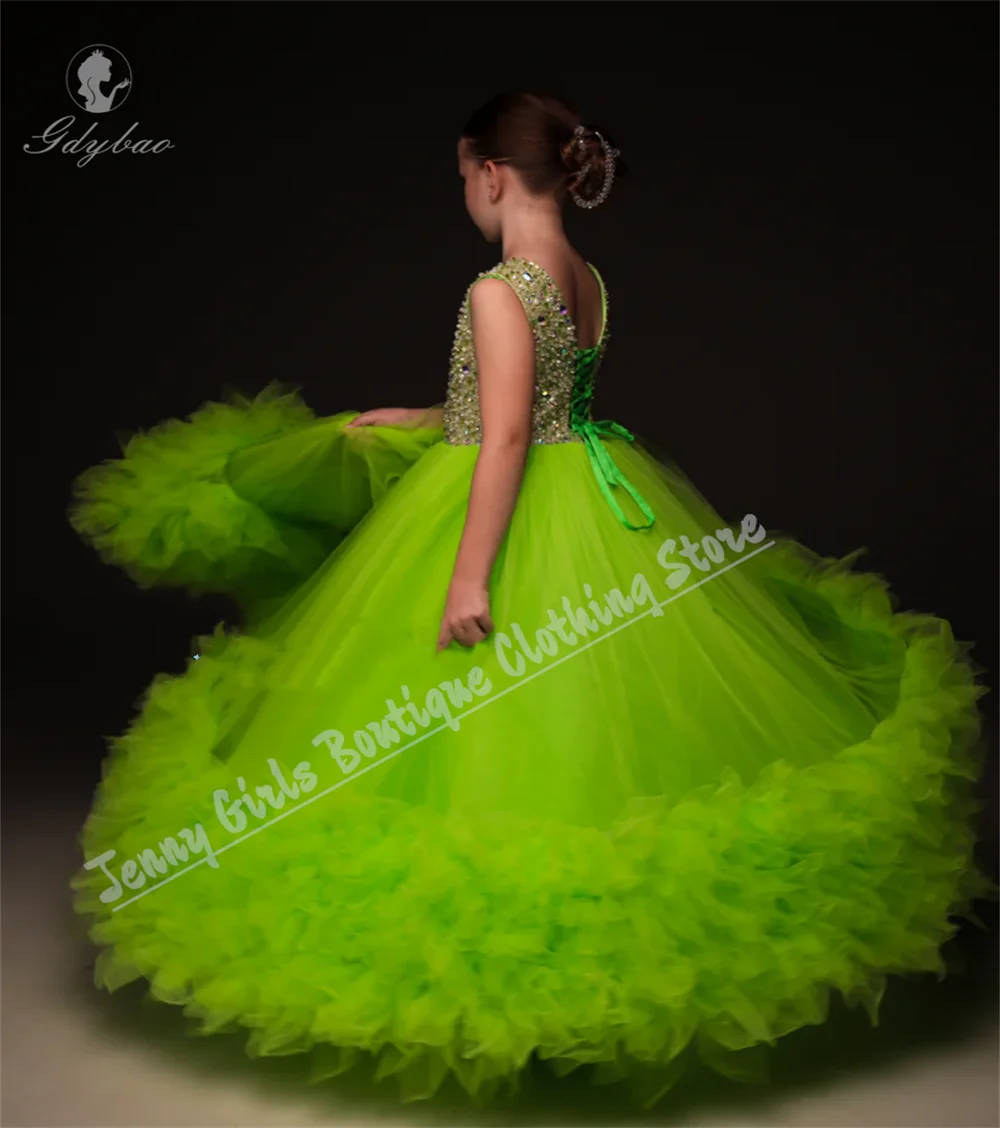 Girls' Dress Fluffy Tulle Sleeveless Suitable Children's Beauty Pageants Piano Performances Wedding Bridesmaid Dress