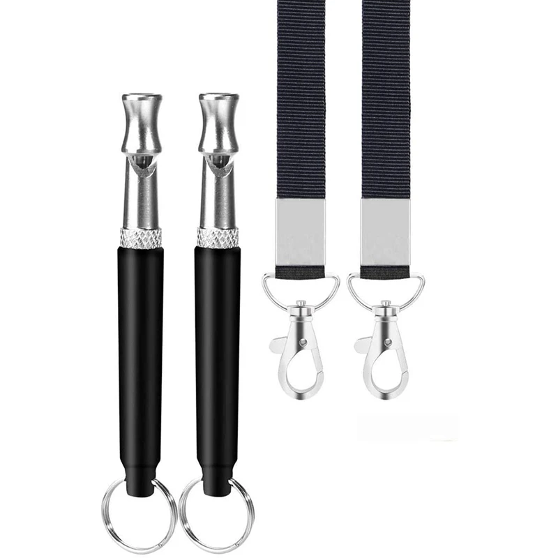 2 Pieces Of Ultrasonic Dog Whistle Stop Barking With Adjustable Tone Mute Ultrasonic Dog Training Whistle With Lanyard