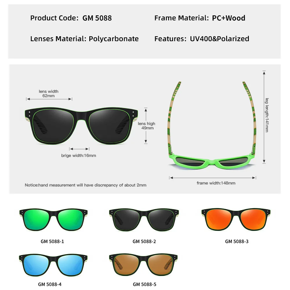 VCKA Fashion Myopia Frames Sunglasses Men Women Polarized Delicate Custom Prescription Optics Handmade Wood Eyewear -0.50 to -10