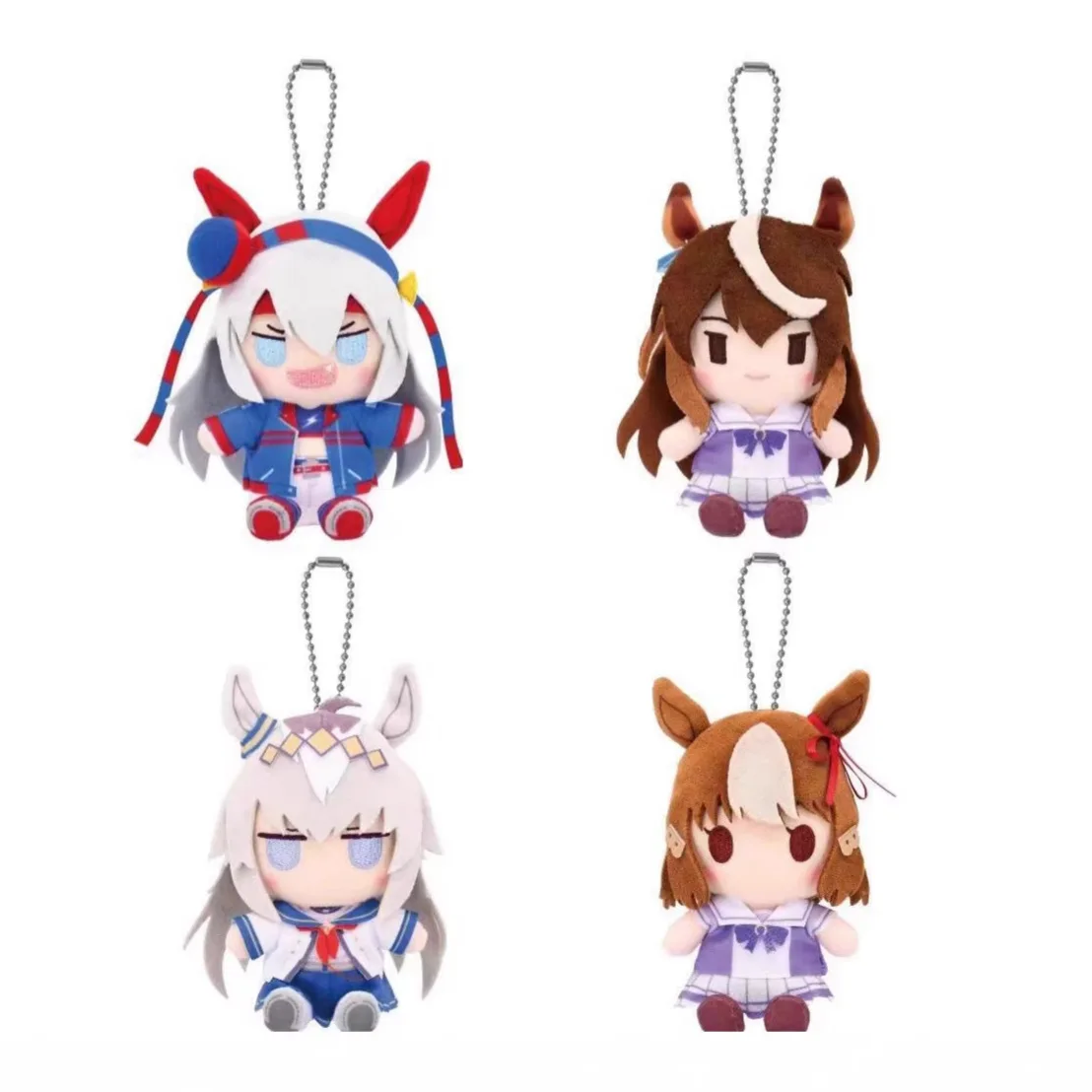 12CM Umamusume Pretty Derby Plush Keychain Tamamo Cross Special Week Oguri Cap Chibi Stuffed Doll Pendant Anime Toy Gift