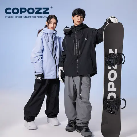 COPOZZ Taslan 3L Snowboard Ski Jacket Wear Men Women Winter Hooded Thickened Warm Parkas Male Snow Jacket for Hiking Camping