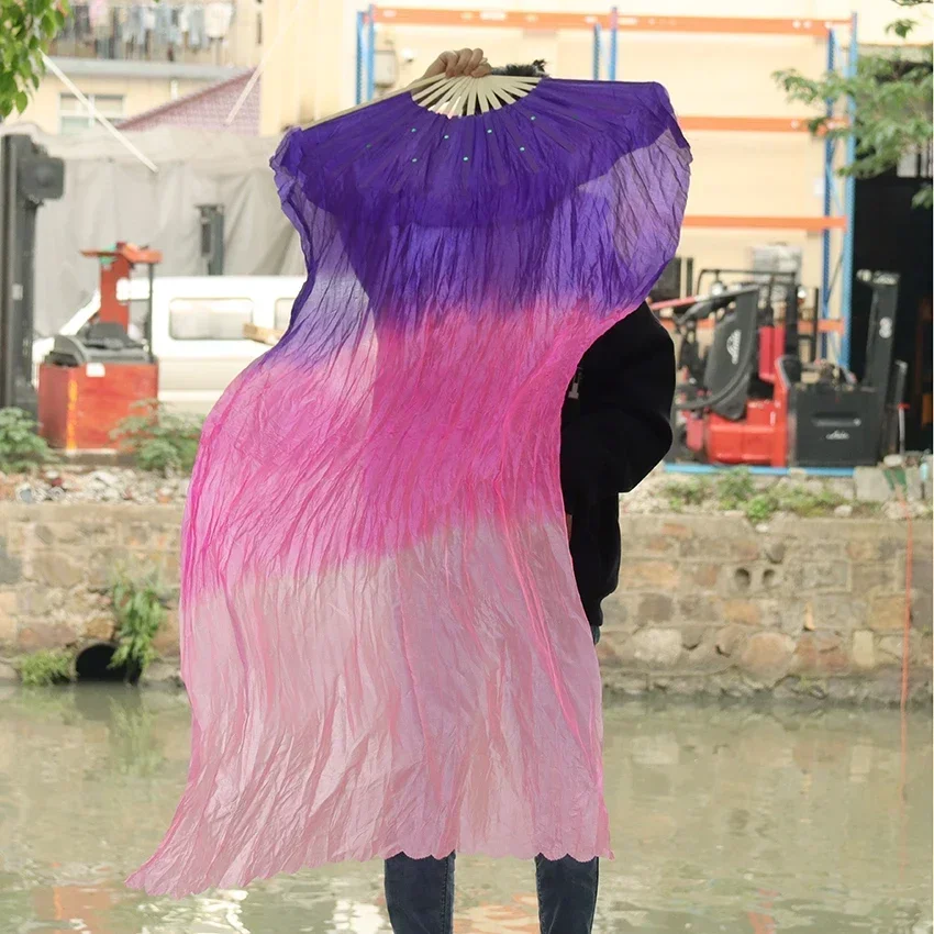 

150cm Length Slik Fans Belly Dance New Arrivals Stage Performance Dance Fans Chinese Silk Veils Colored Women Belly Dance Fan