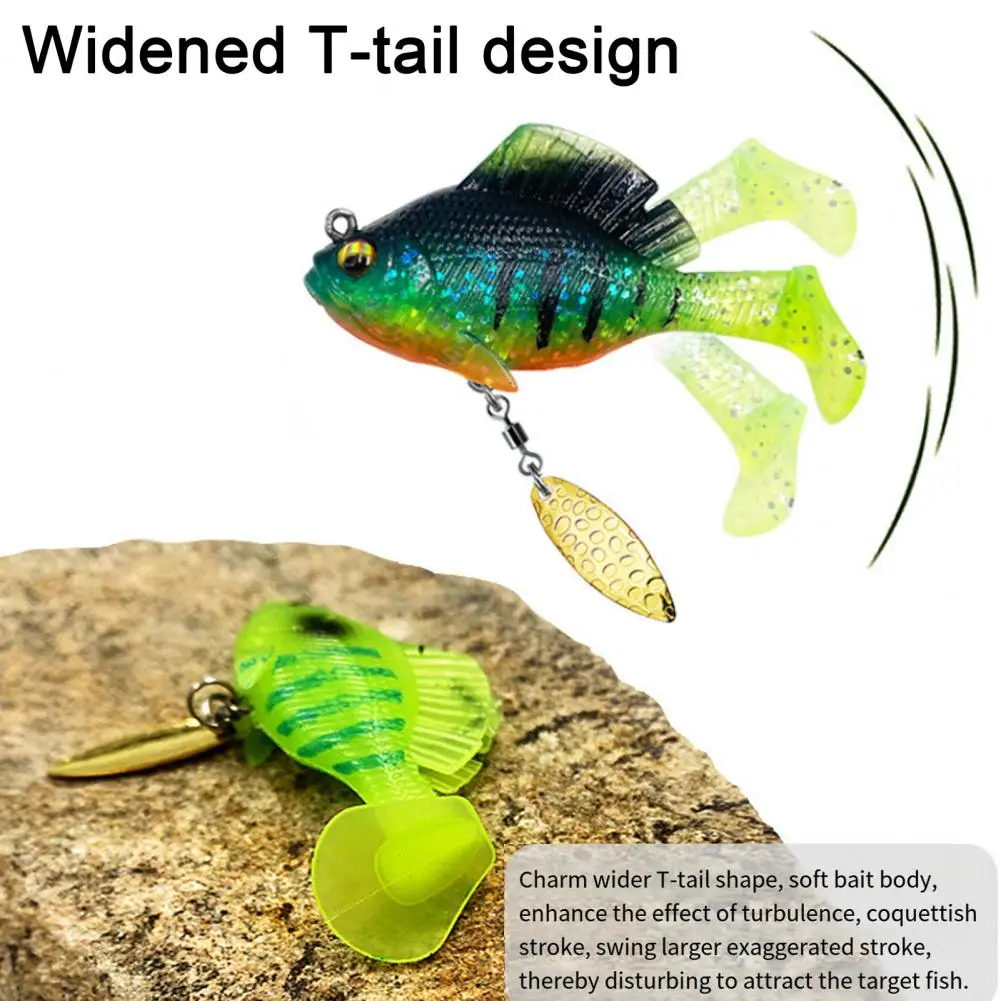 Fishing Lure with Rotating Blades Noise-making Fishing Lure Premium Paddle Tail Fishing Lures with Spinner Hooks for Trout