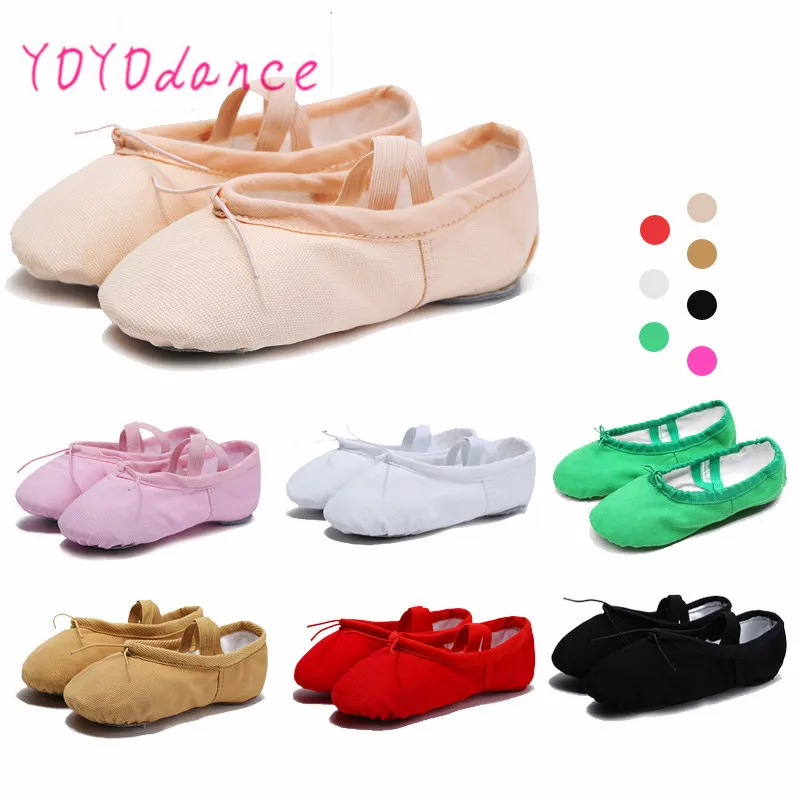 Hot Sale Child Girl Women Soft Split Sole Dance Ballet Shoes Comfortable Fitness Breathable Canvas Practice Gym Slippers