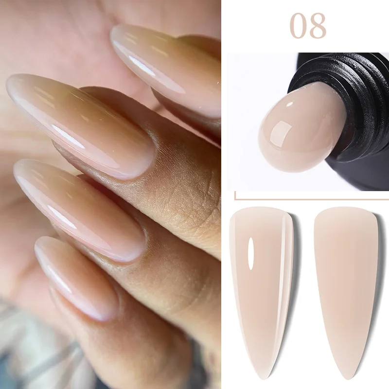 Lilycute nude claro branco extensão rápida gel unha polonês acrílico cristal francês dedo prolongar semi permanente gel da arte do prego