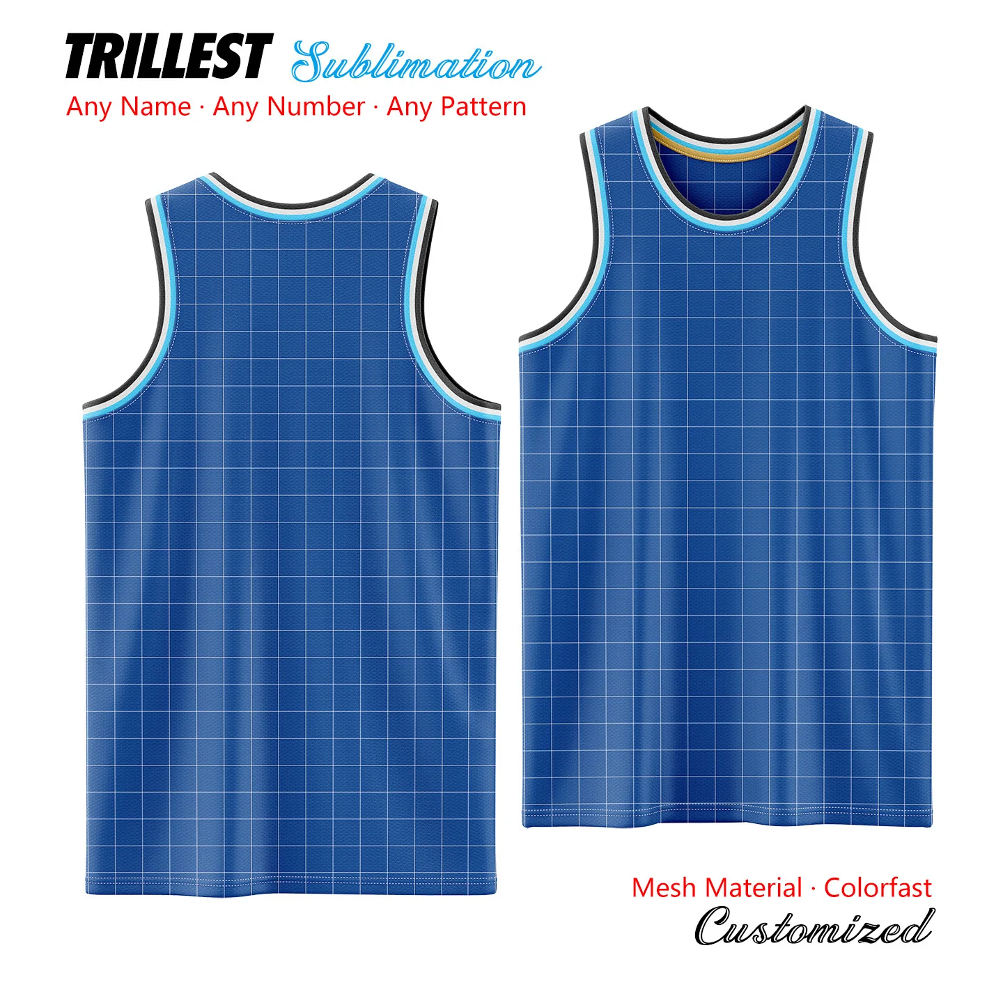 

Униформа команды Trillest Любой имя Любой номер Любой узор Любой дизайн Сублимационная печать Индивидуальные баскетбольные майки