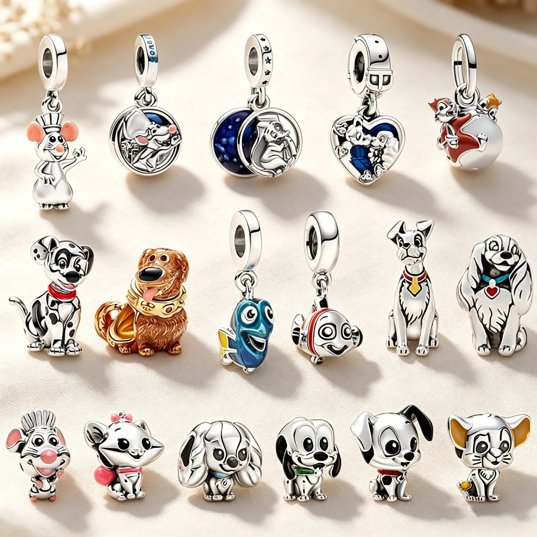 Abalorios colgantes de Disney Ratatouille, Finding Nemo, Dumbo, compatibles con pulseras y collares originales, para hacer joyería DIY, regalo