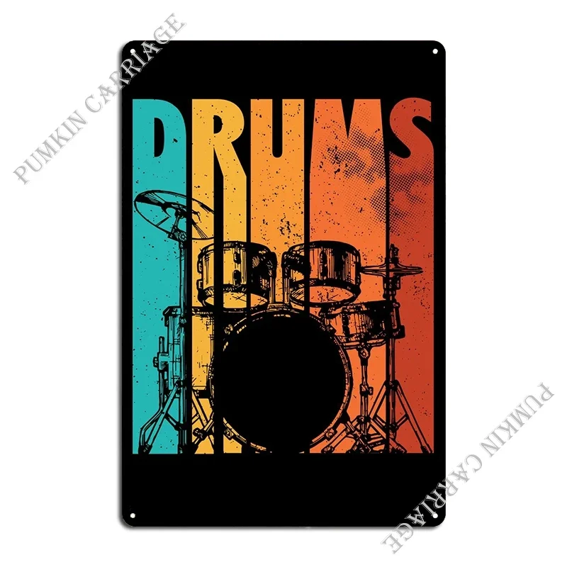 Drums Drummer Gift Types of Drummers Drummer Parking Only Violaters Will Be Paradiddled Metal Designing Cinema Tin Sign Poster