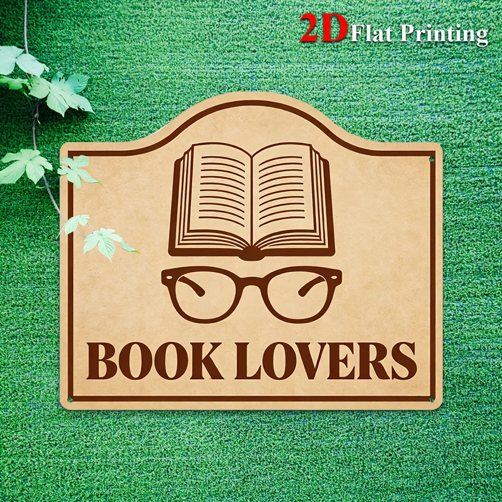 1pc 2D Flat Sign Artwork Depicting An Open Book And Glasses, Ideal For Decorating Libraries, Study Areas, Or Home Offices