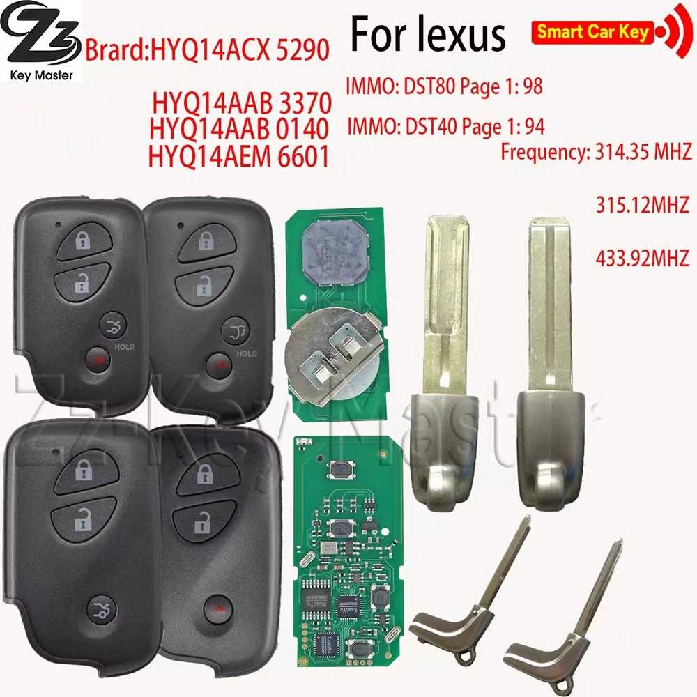 Zz 271451-5290 3370 0140 6601 4D رقاقة 314.3MHz HYQ14ACX القرب سيارة مفتاح بعيد لكزس LS460 LS600H GX460 RX350 USA Mark