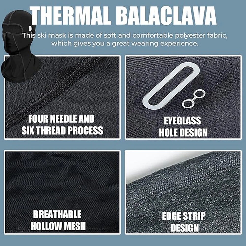 Winter Men's Outdoor Warm Balaclava Hat, Made of High Elasticity and Breathable Fabric, Suitable for Outdoor Skiing,Running