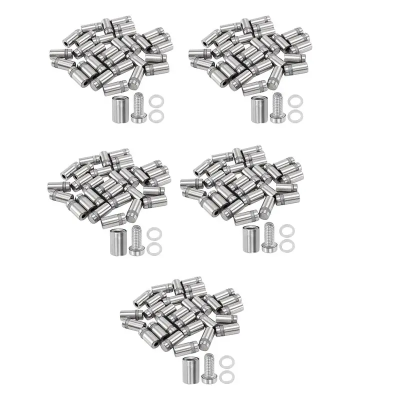 150 Pieces 12 X 22Mm Stainless Steel Spacer Glass Holder Sign Mounting