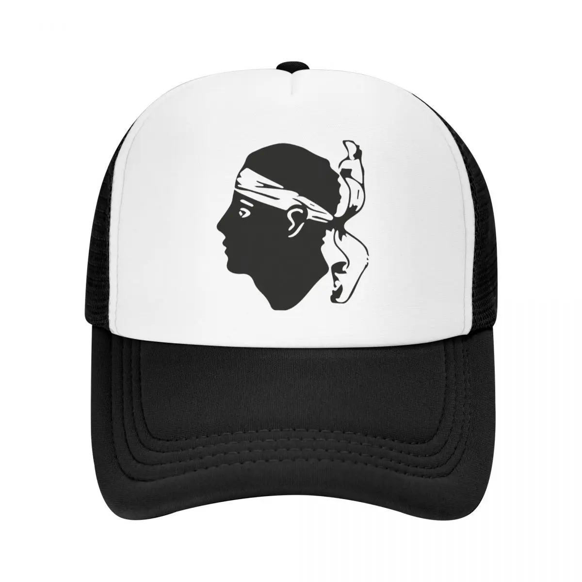 

Custom Fashion Unisex Corsica Corse Flag Head Trucker Hat Adult Adjustable Baseball Cap for Men Women Sun Protection Trucker Cap