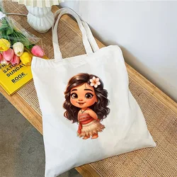 2024 Disney Princess Moana Borse da donna Casual Tinta unita Tela Materiale Borsa da donna di grande capacità Shopping Borsa a tracolla