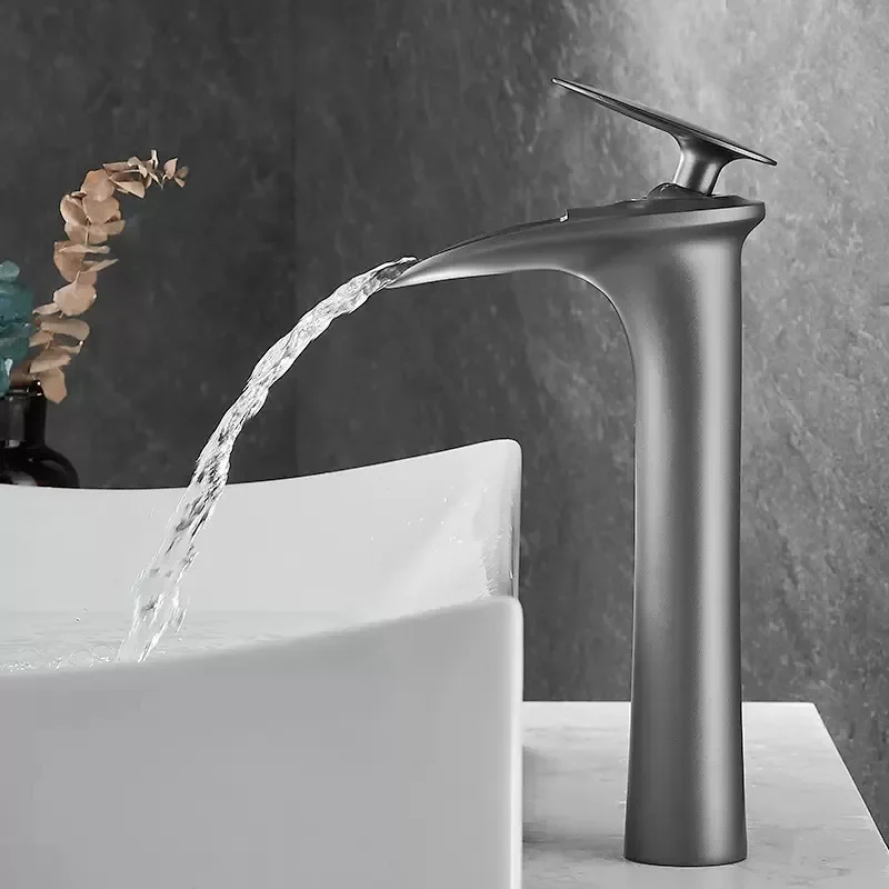 

Gold Bathroom Faucet Gray Basin Faucet Black Lavotory Faucet Chrome Waterfall Faucet Bathroom Sink Faucet Bathroom tap