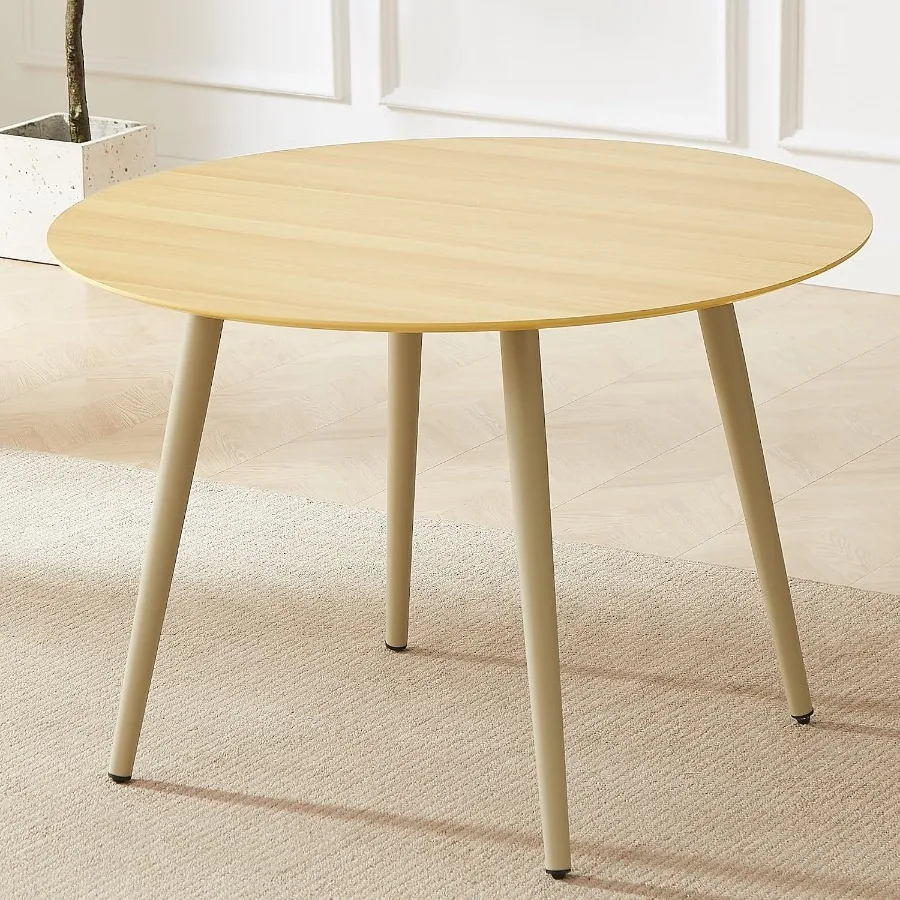 43.3 Inch Round Dining Table for 4, Small Kitchen