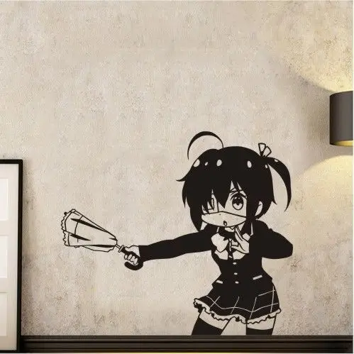 ملصقات جدارية من Love Chunibyo للأوهام الأخرى من تاكاناشي ريكا ملصقات فينيل زجاجية للسيارة ديكور منزلي أنيمي